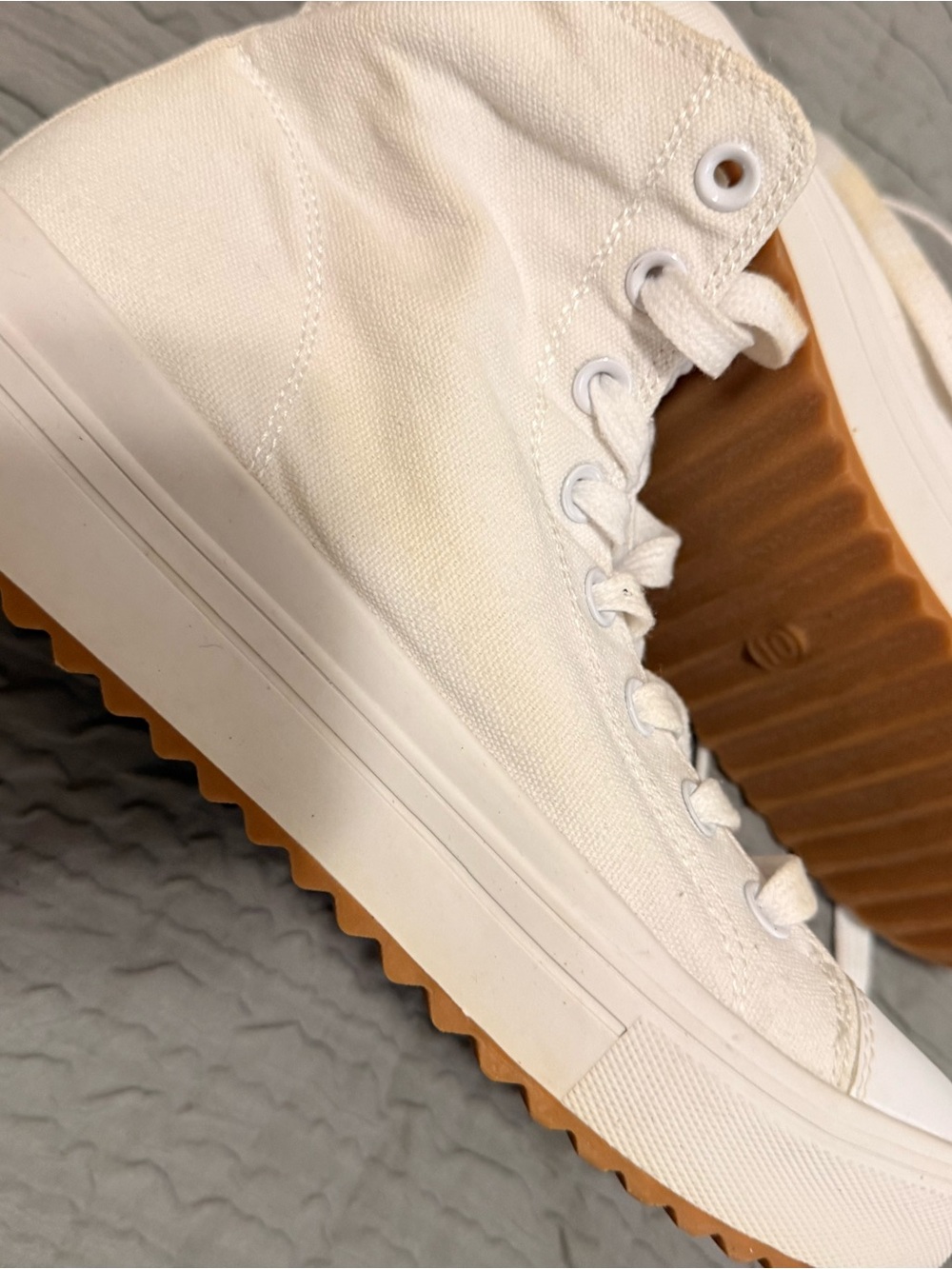 wild fable White High-Top Platform Canvas Sneakers with Gum Sole